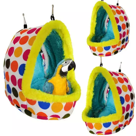 Pet Nest Plush Bird Cave Cage Warm Hanging Sleeping Bed Hut Tent Parrot Hammock