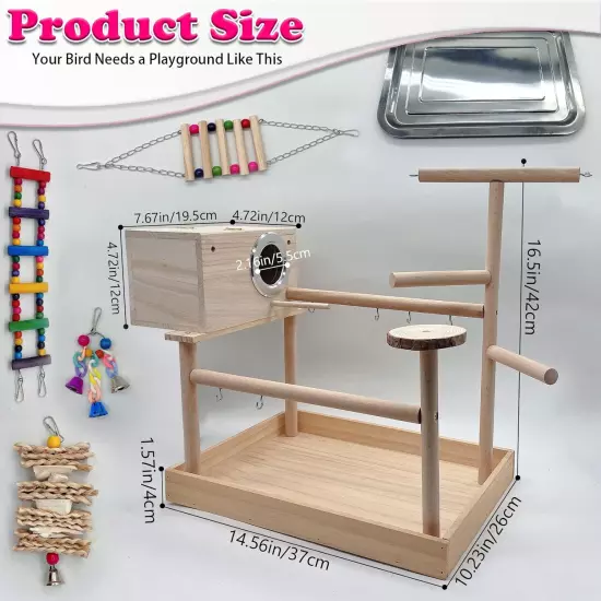 Parrots Playstand Birds Perch Stand Play Gym Cockatiel Playpen with Chewing Toys