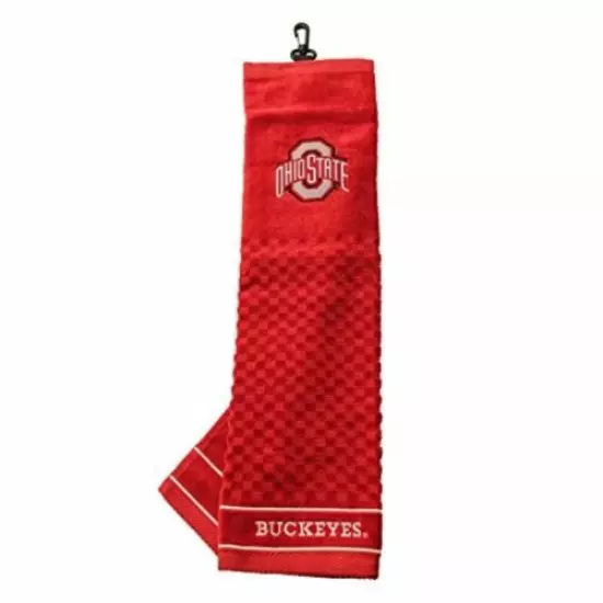 NCAA Embroidered Tri-fold Golf Towel - Ohio State Buckeyes