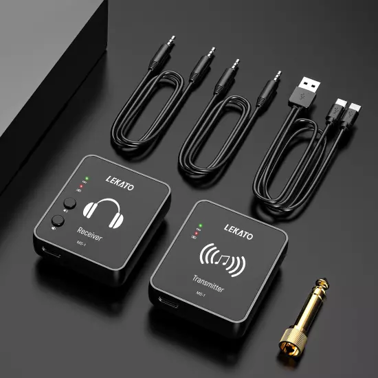 LEKATO Wireless in-Ear Monitor 2.4G Stereo Transmitter Receiver System US