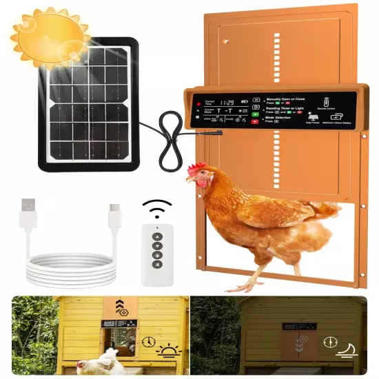 Automatic Chicken Coop Door Solar Powered Automatic Chicken Door with Timer &...