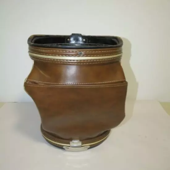 VINTAGE ATLANTIC COWHIDE MINI GOLF BAG TRASH CAN - USED