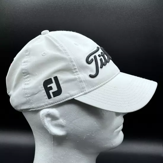 Titleist Pro V1 Foot Joy White Golf Hat One-Size Adjustable VGC 97% Poly