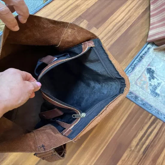 Duluth Trading Company Single Flap Leather Messenger Bag Brown Commuter Tote