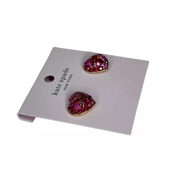 Kate Spade Red Multi Heart Something Sparkly Earrings 