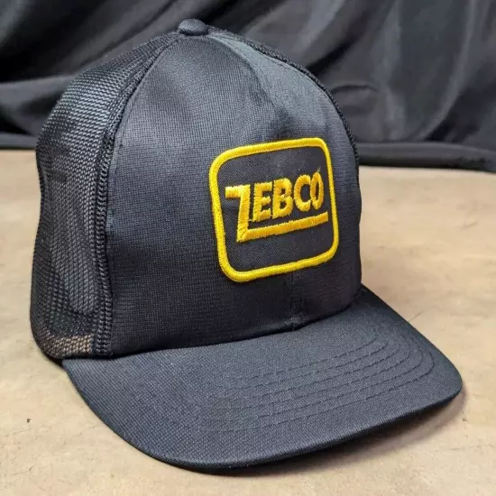 Vintage Zebco Fishing Trucker Patch Snapback Hat