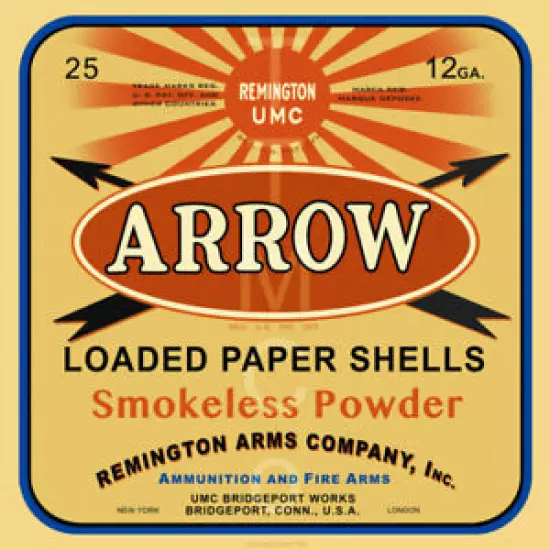 Reproduction Vintage Remington Arrow Shotgun Shell Box Label Canvas Print