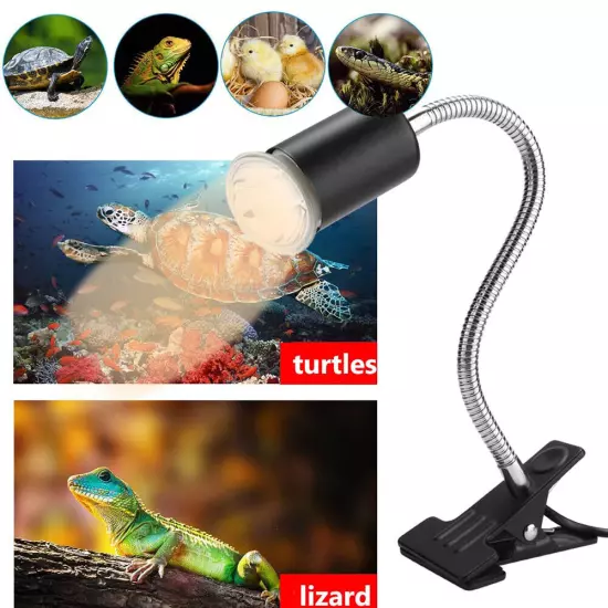 UVA+UVB Reptile Heat Basking Light Bulb Lamp Clip For Turtle Tortoise Lizard 50W