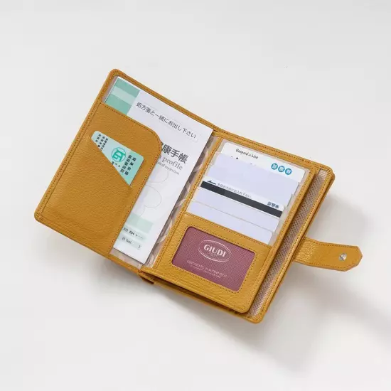 Giudi Hospital Wallet Medication Notebook Patient Card Holder Genuine Leath 127