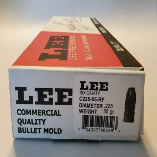 LEE 90459 Six Cavity Mold C225-55-RF .225dia 55gr *INSURED SHIPPING*