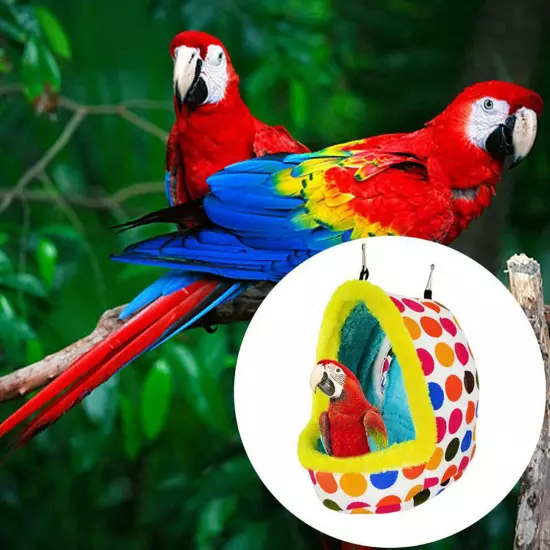 Pet Nest Plush Bird Cave Cage Warm Hanging Sleeping Bed Hut Tent Parrot Hammock