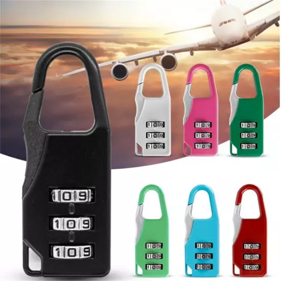 3 Digit Number Zinc Alloy Anti-theft Luggage Combination Backpack Padlock Lock