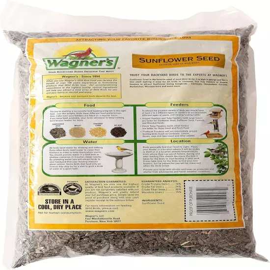 Black Oil Sunflower Seed Wild Bird Food, 5 lb Bag