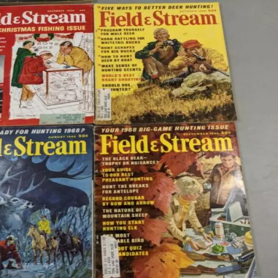 7 Vintage Field & Stream Magazines 1958-70 Hunting Fishing Great Vintage Ads