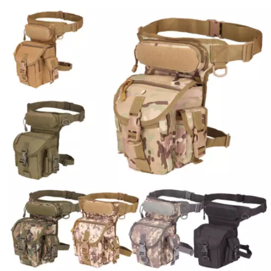 Men's Outdoor Tactical Leg Bag Military Thigh Belt Pouch Hiking Waist Fanny Pack