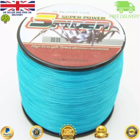 Super Dyneema 100-2000M 15LB Fishing Braid Carp Line Blue Spod Marker Sea