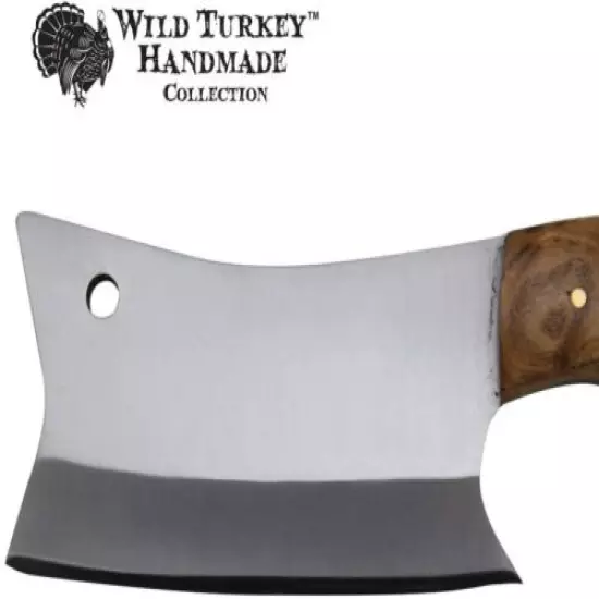 Wild Turkey Handmade Collection 7" Fixed Blade Chef Cleaver Hatchet w. Sheath