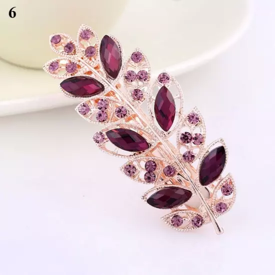 Women's Crystal Rhinestone Flower Hair Barrette Clips Grips Hairpin Jewelry