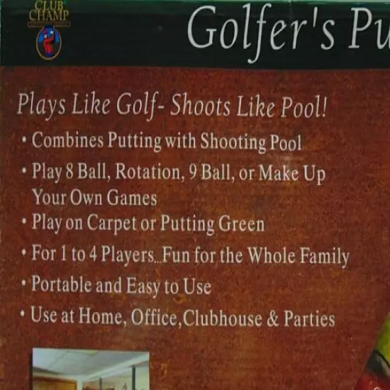 Golfer's Putter Pool Club Champ Putting Practice 1-4 Player Game