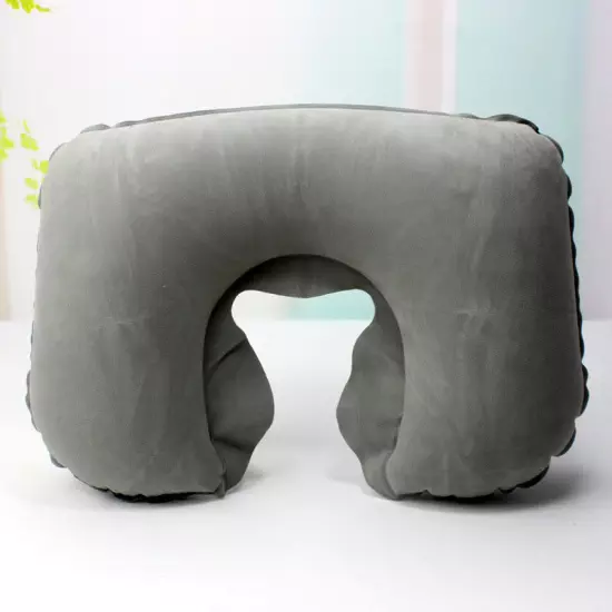 1X Portable Inflatable Flight Pillow Neck U Rest Air Cushion