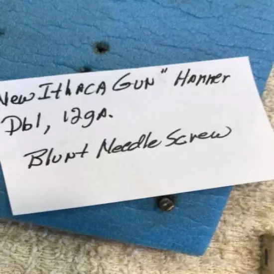 Ithaca, "NEW ITHACA GUN", 12 ga hammer gun: Blunt Needle Screw 