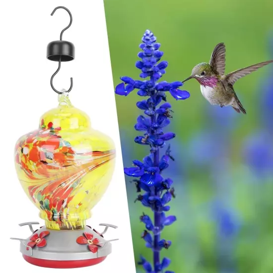 Garden Colorful Painting Bird Feeder Water Feeding Tool Equipments HD