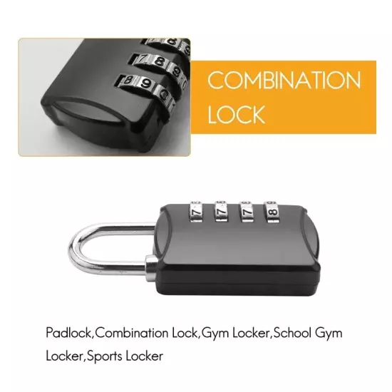 Combination-Padlock 4-Digit-Gym-Locker-Lock - 4 PCS Resettable Combo Lock2637