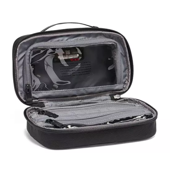 New Tumi Alpha 3 Collection Split Travel Kit Toiletry Bag Organizer Black