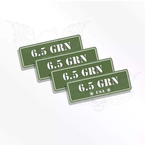 Ammo Can Decals 6.5 GRN - 4 Ammo Can Stickers 6.5 Grendel Ammo Can Labels OD