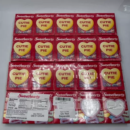 Sweethearts Candies Cutie Pie Net wt 0,9 oz, Pack of 20, EXP 08/26