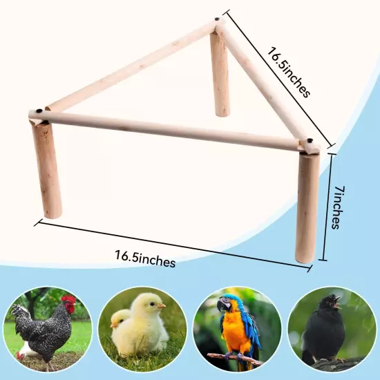 Chicken Perch Strong Pine Wooden Chick Jungle Gym Roosting Bar, Training Perc...