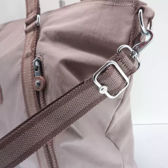 Kipling Skyler Large Shoulder Bag Zip Tote TM5601 Polyamide Dusty Taupe $139 NWT