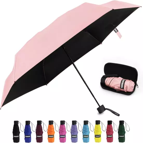 Yoobure Small Mini Umbrella with Case Light Compact Design Perfect for Travel