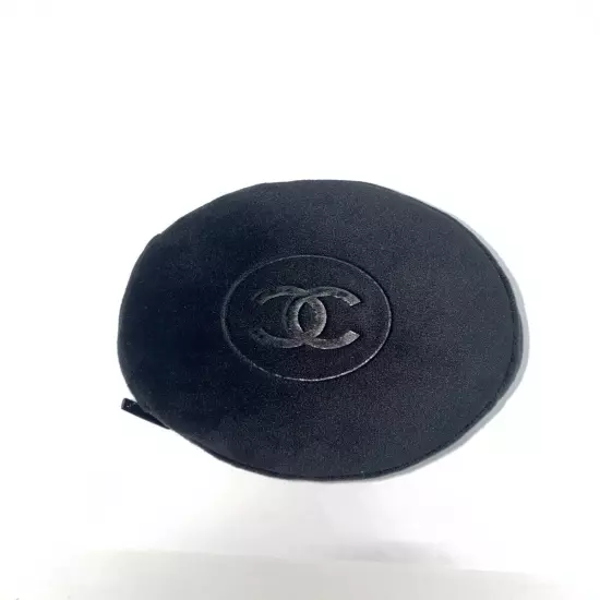 Rare Black Velvet Chanel Travel Mask and Pillow