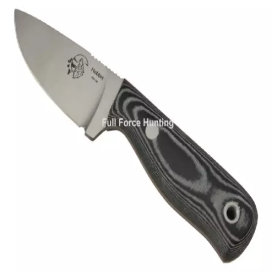 New J&V Adventure Knives Black Hobbit Full Tang Fixed Blade Skinning Neck Knife