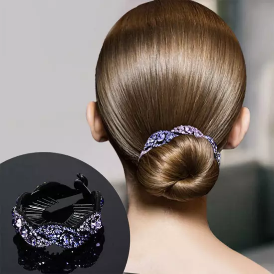 Rhinestone Flower Hair Claws Women Crystal Bird Nest Twist Clip Hairpin Headwear