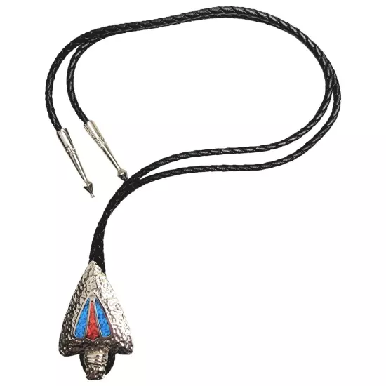 New Bolo Bola Tie South Western Silver Turquoise Coral Arrowhead Rodeo Cowboy