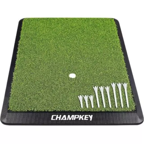 CHAMPKEY Premium Synthetic Turf Golf Hitting Mat Heavy Duty Rubber Base 13"x17"