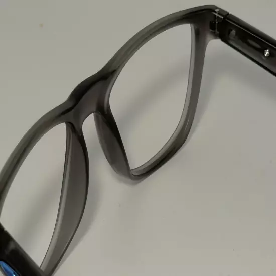 OAKLEY TRILLBE X FRAMES - GRAY SMOKE TRANSLUCENT WITH BLUE ICONS EYEGLASSES