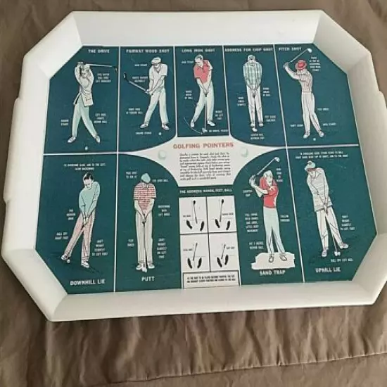 Waverly Products Vintage Golfing Pointers Visual Golfing Art Melamine Lrg Tray 