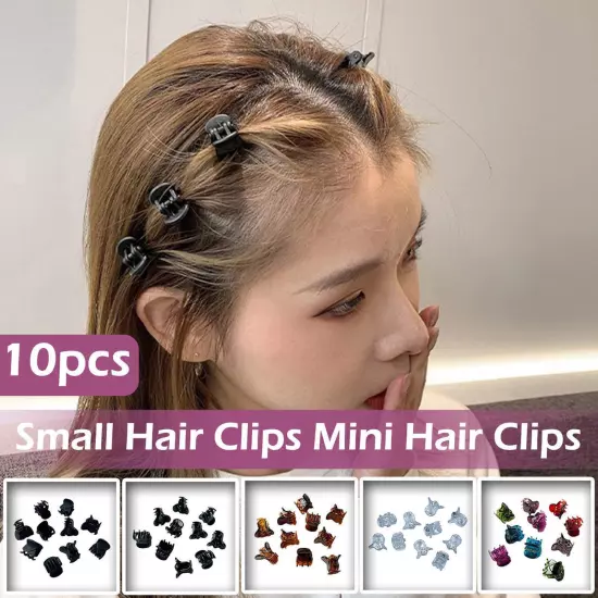 10pcs Black Mini Hair Clips Small Hair Claw Hair Clamps 1.5cm Hair Plastic