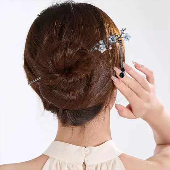 Metal Tassel Hair Stick Chinese Hairpin Handmade Hair Styling Chopstick Sticks