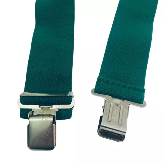 Vintage John Deere Suspenders Green Adjustable Elastic Logo - NICE!