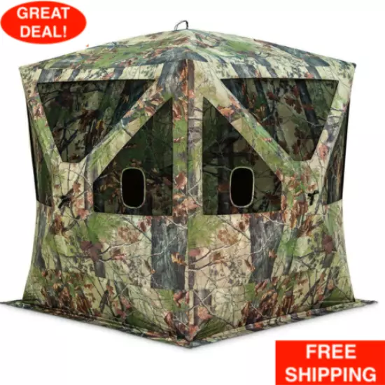 Big Cat 350 Ground Hunting Blind Portable Water Resistant Backwoods Camo Shelter