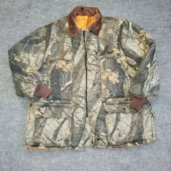 real tree hunting jacket revisable xl camouflage orange made in the USA men's 