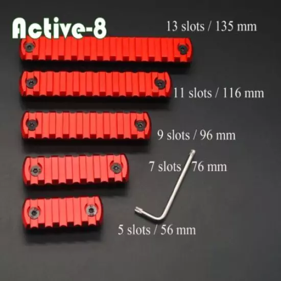 5/7/9/11/13 Slots M-loc Rail Sections Picatinny Weaver Segments Rail Mount_Red