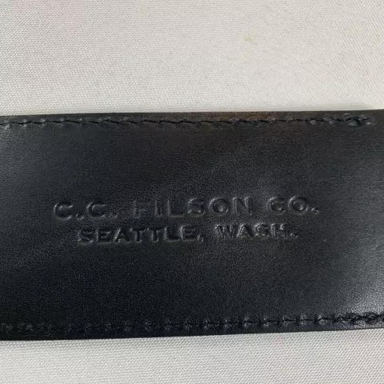 FILSON DAWSON LEATHER LUGGAGE TAG BLACK ONE SIZE NWT SOLD OUT