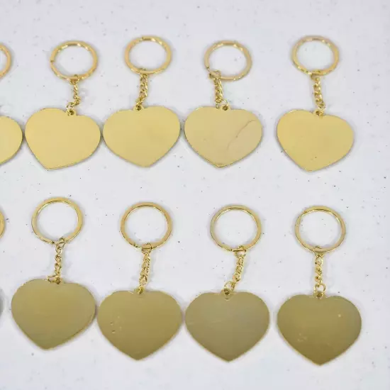 Lot 12 Frida Kahlo Gold Tone Keychain Heart Shape Drawing Mexico Souvenir 4" New