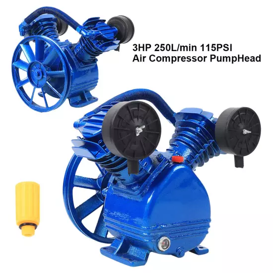 3HP Replacement Air Compressor Pump Single Stage V Style Twin Cylinder 2 Piston