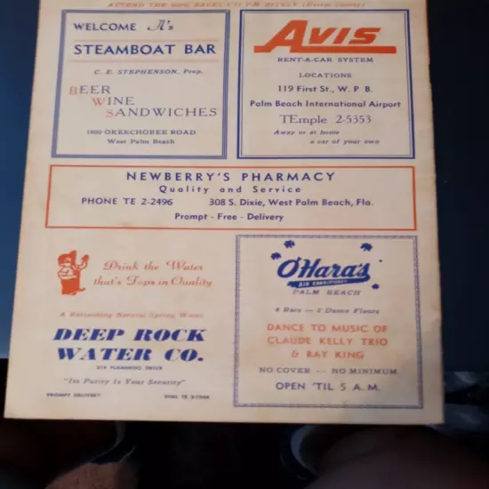 1957 Kansas City Athletics Spring Training Program (unscored) near mint